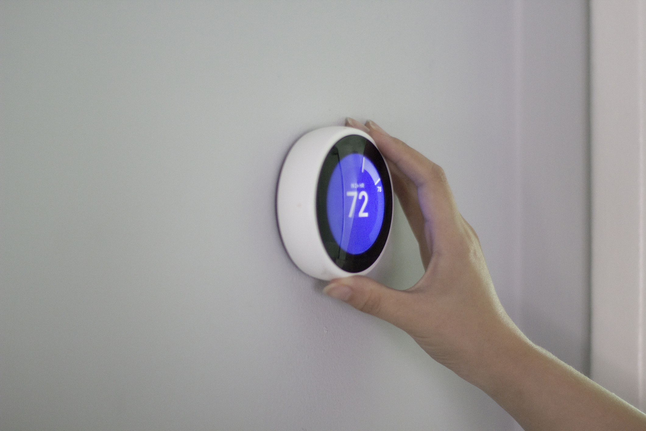 Smart Thermostat on Wall
